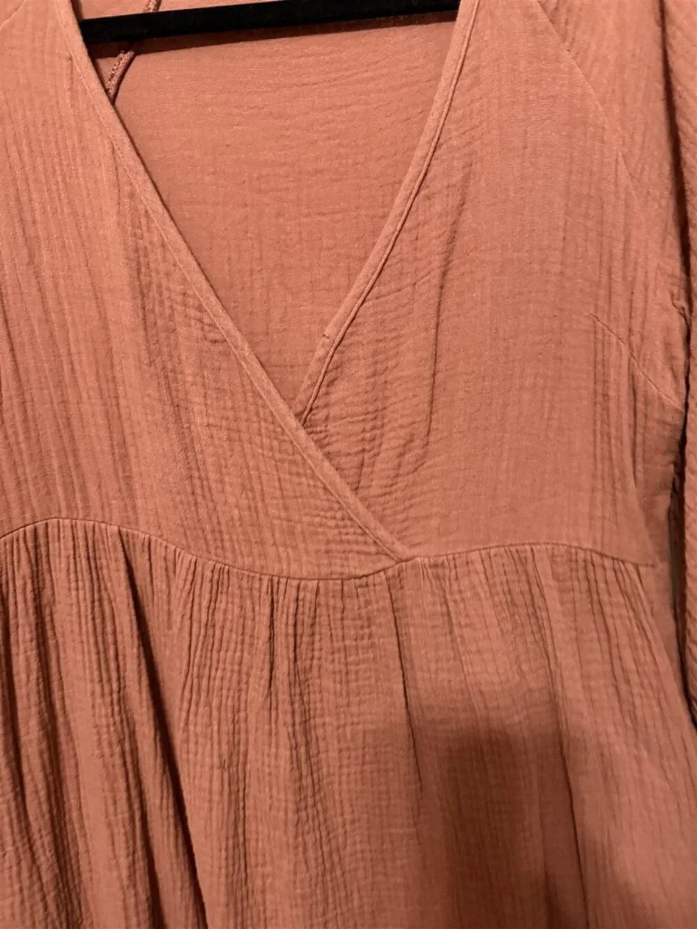 Madewell Dress Medium Crisscross Style Puff Sleeve Terracotta